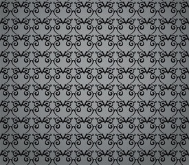Flower pattern. Seamless black and gray ornament. Graphic vector background. Ornament for fabric, wallpaper, packaging