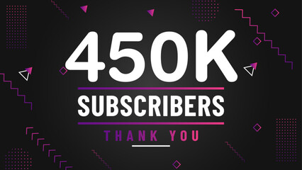 Thank you 450k subscriber congratulation template banner. 450k celebration subscribers template for social media