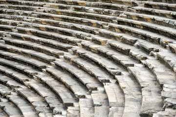 The Ancient City of Side. Port. Peninsula. Turkey. Manavgat. Antalya. The largest amphitheater in Turkey. The main street of the ancient city. Mediterranean Sea. 