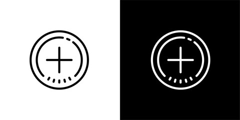 Plus icon. Black icon. Black logo. Business icon. Set of black icons. - obrazy, fototapety, plakaty