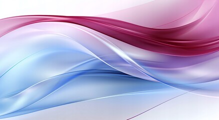 Graceful Curves of Pink and Blue: Silky Abstract Waves Flowing in Harmonious Symmetry