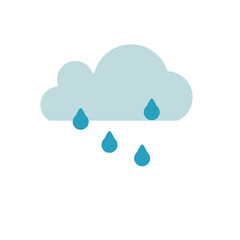 the rain cloud icon is on a white background