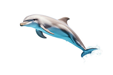 Fototapeta premium Dolphin Isolated on Transparent Background, PNG, Generative Ai
