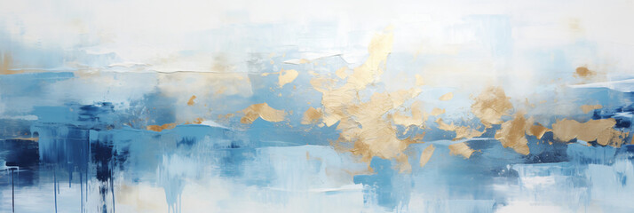 Abstract rough blue white gold art painting texture
