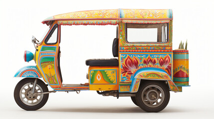 Tuk Tuk on white background