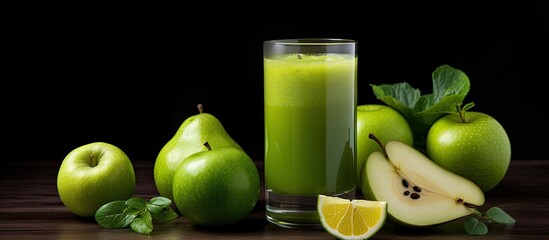 In the concept of a healthy diet one can indulge in a delicious breakfast by cooking green apples into a fruity dish or blending avocado juice to pour into a glass or bottle for a refreshing