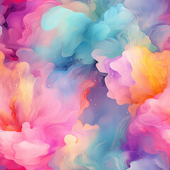 Obraz premium Seamless abstract smoky rainbow shapes decoration background, ai generative