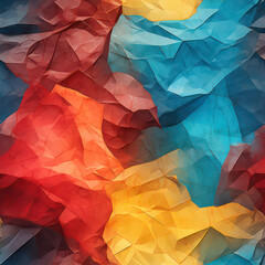 Seamless abstract rainbow crumpled texture background, ai generative