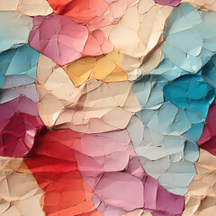 Seamless abstract rainbow crumpled texture background, ai generative