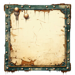 Transparent png - vintage watercolor frame with copy space clipart, ai generative