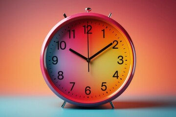 A clock symbolizing time in psychotherapy isolated on a gradient background 