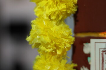 Diwali ChristmasMarriage decorations red, and yellow LED lights with a little bokeh effect