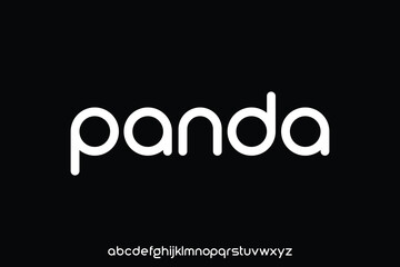 Playful rounded panda alphabet display font vector. Modern cute typography style