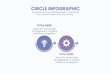 Fototapeta premium Minimal business circle infographic design template for cycling diagram. presentation and round chart. Business concept with 2 stages. Modern flat vector illustration for data visualization.