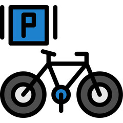 Fototapeta premium Bicycle parking Icon