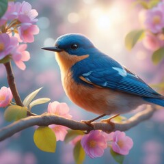 blue bird on a branch illustration