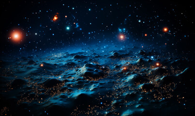 Fototapeta na wymiar Cosmic space background with stars and nebula. 3D rendering.