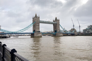 Iconic Tower Bridge connecting London with Southwark on the Thames River