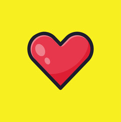 heart on yellow background