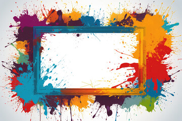 Fototapeta na wymiar Colorful border, grunge colored frame with empty space for text