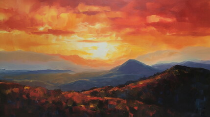 Obraz premium sunset in the mountains