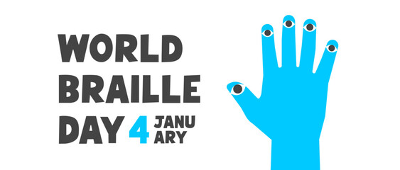 World Braille Day concept. Braille Banner.
