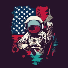 A astronaut in a space suit design vector illustration for use in design and print poster canvas.eps