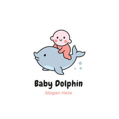 Baby dolphin logo, baby store and baby shop
