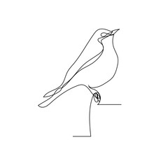 Bird one line art stock vector