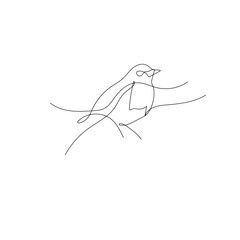 Fototapeta premium Bird one line art stock vector