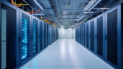 Obraz premium View Inside the Data Facility