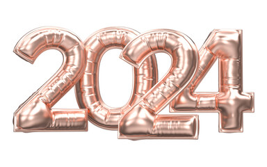 Happy New Year 2024 3D Render
