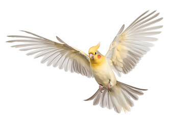 flying yellow quarrion, isolated background