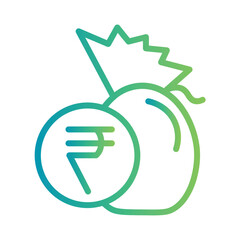 Bag Coins Money Gradient Outline Icon