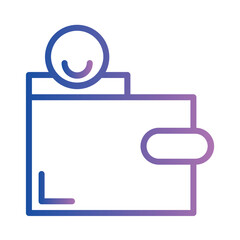 Bank Business Finance Gradient Outline Icon