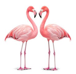 two flamingos couple in love