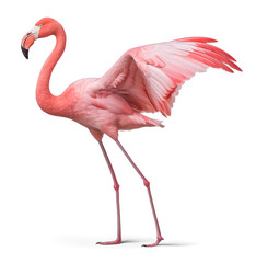 flamingo with spread open wings