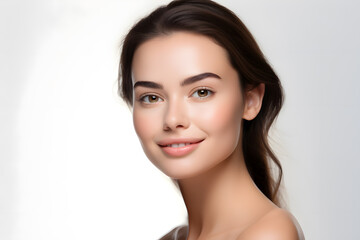 Obraz premium Beautiful smiling woman with healthy skin portrait