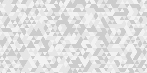 Modern abstract seamless geometric white pattern background with lines Geometric print composed of triangles. white triangle tiles pattern mosaic background. Abstract pattern gray Polygon Mosaic.