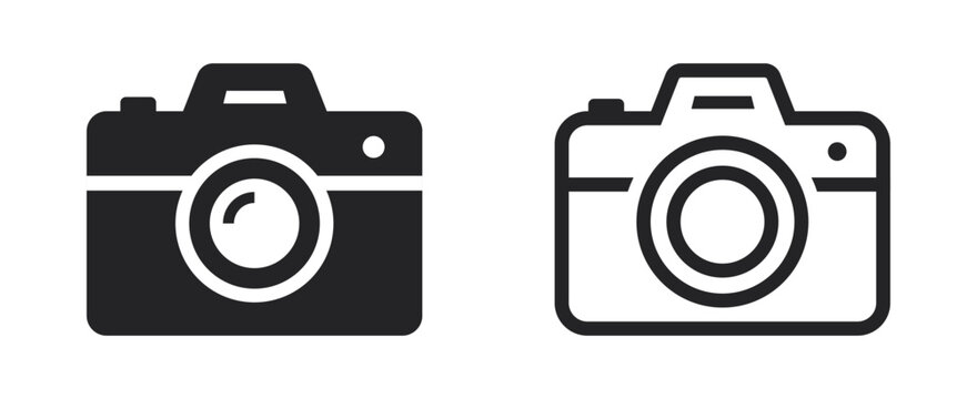 Photo camera vector icon set. Camera symbol.