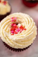 Red Velvet Cupcakes with White Chocolate Ganache Frosting