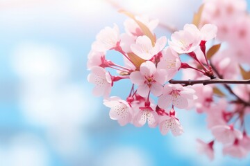 branches of blossoming cherry, pink cherry blossoms spring floral background on a blue sky cherry flowers blossoming