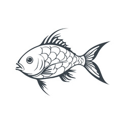  Fish icon concept design stock illustration 