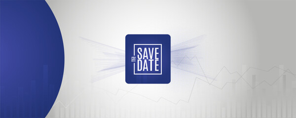 Obraz premium Save the date banner. Can be used for business, marketing and advertising. logo graphic design of event summit made for economic, business and environment upcoming events. Vector EPS 10
