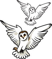 Cartoon flying owl