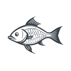 Fish icon concept design stock illustration