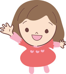 Girl wave hand illustration