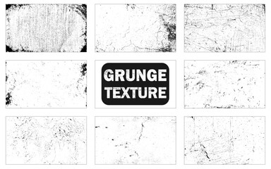 Vector grunge textures. Distress textures set.