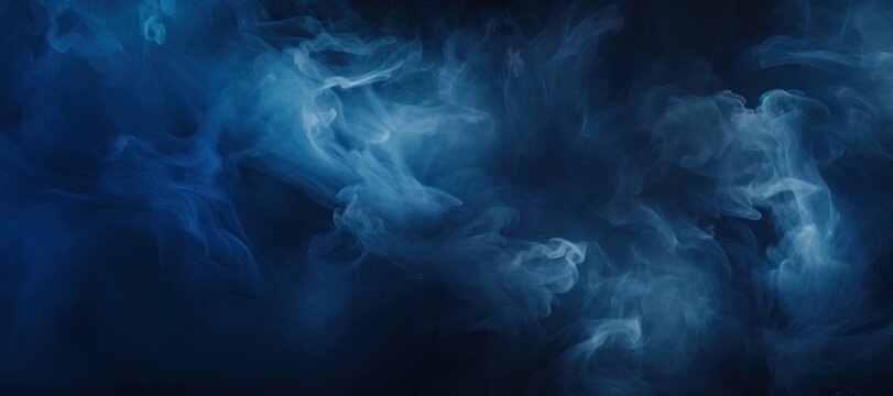 Blue particle texture smoke background on dark background