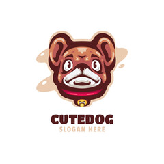 Naklejka premium Cute Dog Mascot Logo Design
